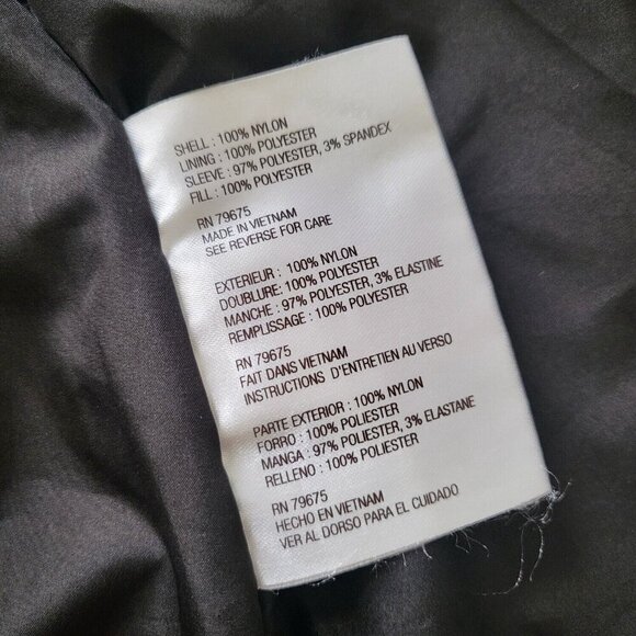 Michael Kors Black Quilted Shiny Puffer Vest Size M Full Zip Pockets High Collar - Picture 11 of 13